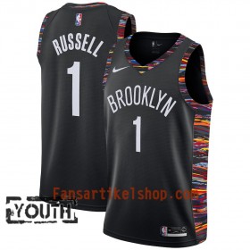 Brooklyn Nets Trikot D'Angelo Russell 1 2018-19 Nike City Edition Schwarz Swingman - Kinder